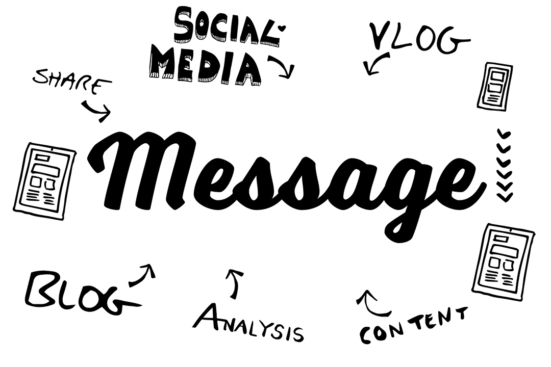 Digital Transparent Media Words on Isolated Background