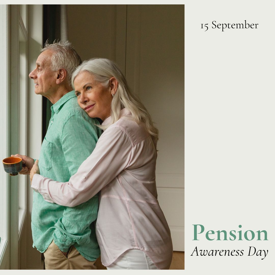 Senior Couple Embraced at Home on Pension Awareness Day