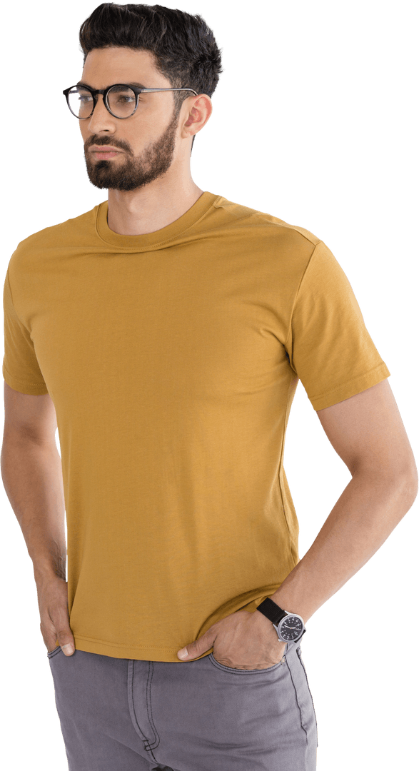 Handsome Man in Stylish Transparent Clothing Posing Toward