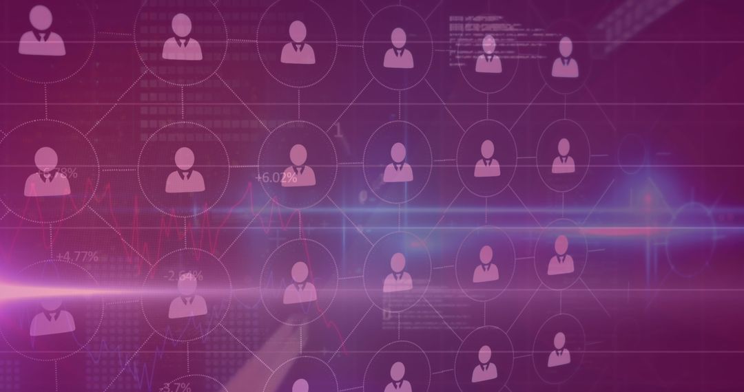 Digital Networking and Technology Concept with Profile Icons