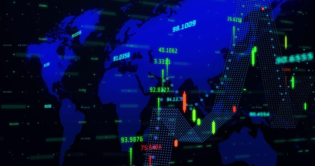 Global Digital Interface with Stock Market Data Visualization