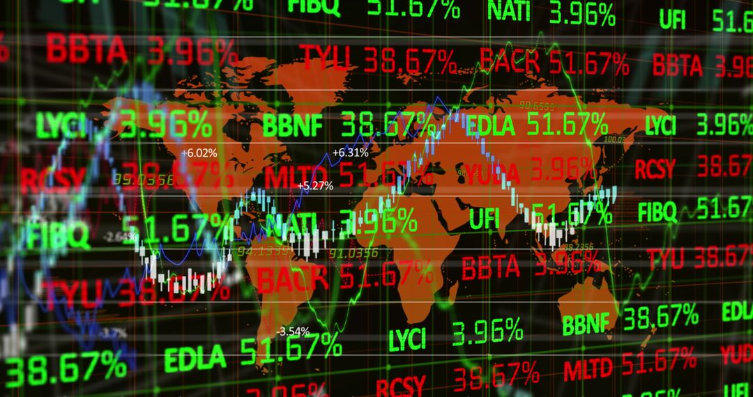 Global Financial Data with World Map Background