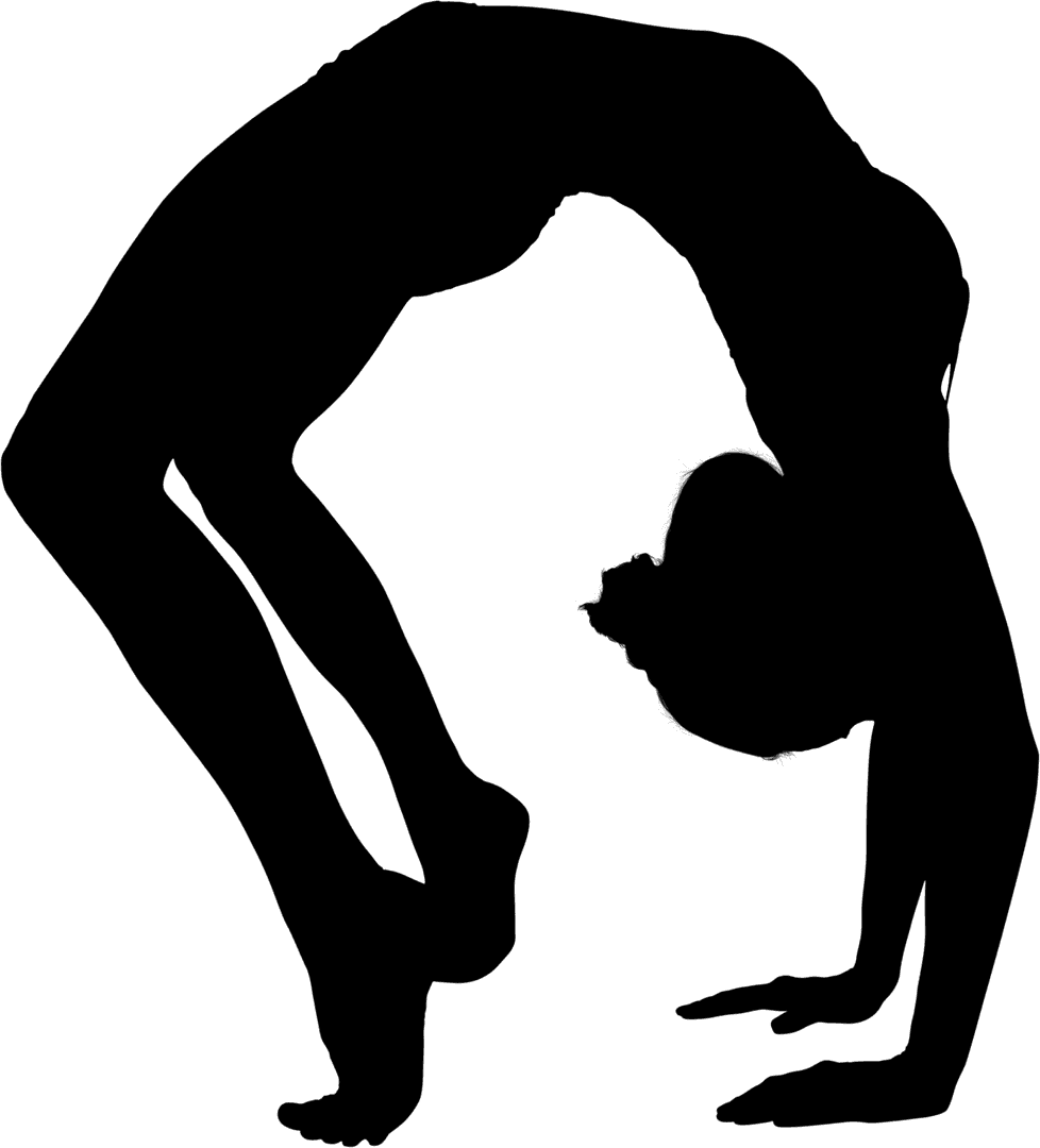 Woman Exercising Silhouette on Transparent Background