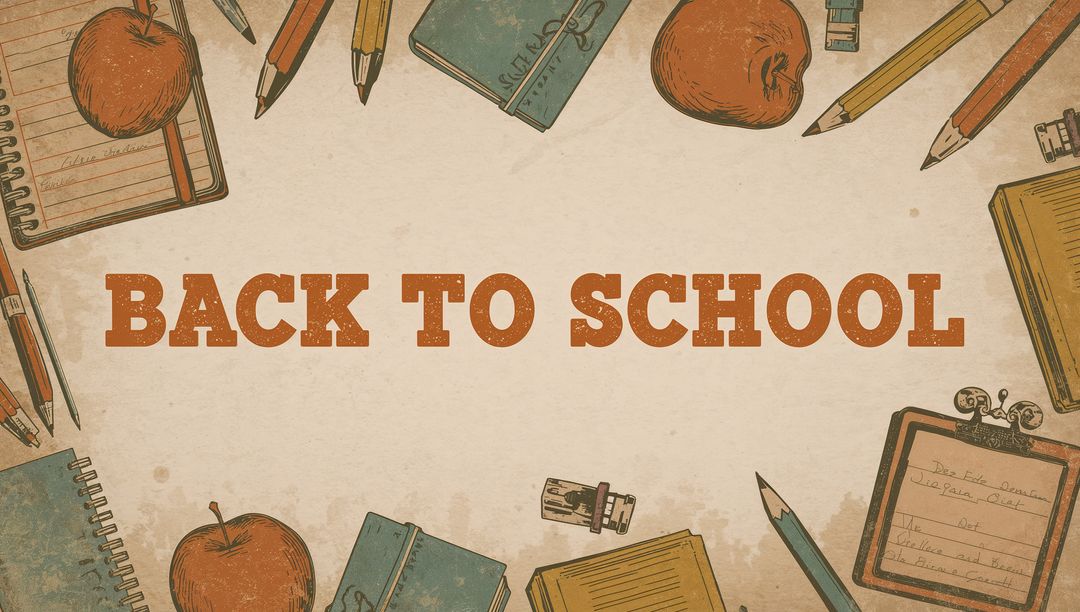 Vintage Back to School Educational Illustration