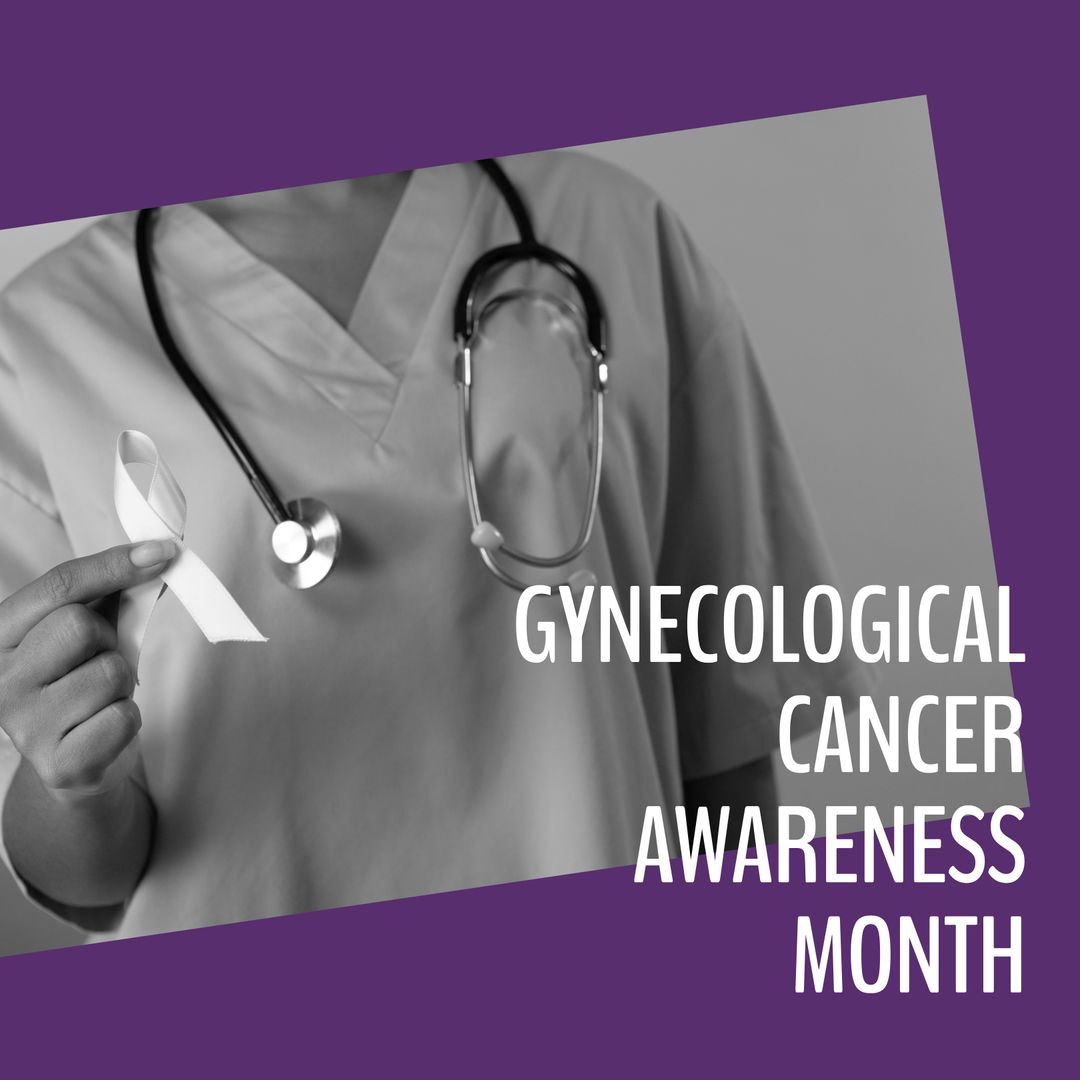 Female Doctor Holding Awareness Ribbon for Gynecological Cancer Awareness Month - Download Free Stock Templates Pikwizard.com