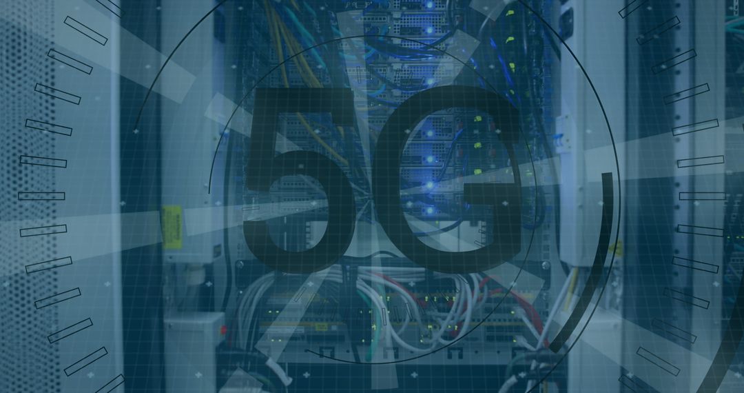 5G Network Infrastructure with Data Server Rack in IT Room