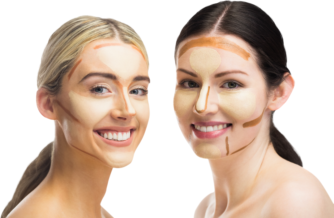 Portrait of Diverse Women with Contouring Makeup on Transparent Background - Download Free Stock Images Pikwizard.com