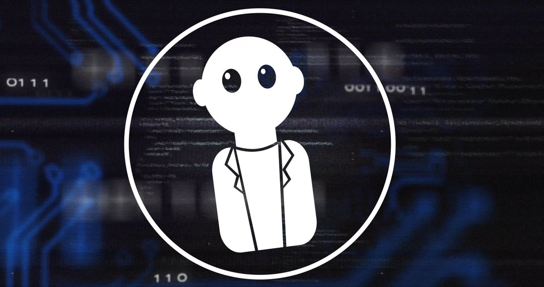 Digital AI Chatbot Emblem on Futuristic Background