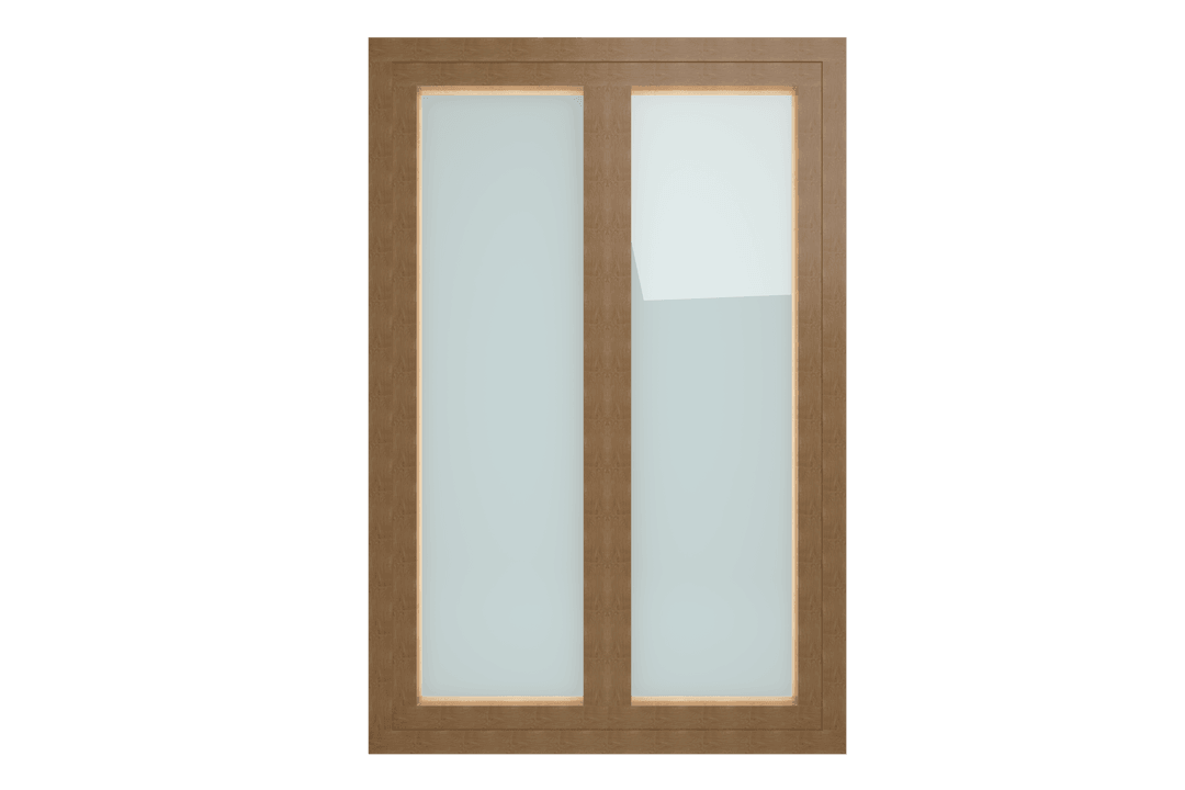 Wooden window on transparent background for architectural design
