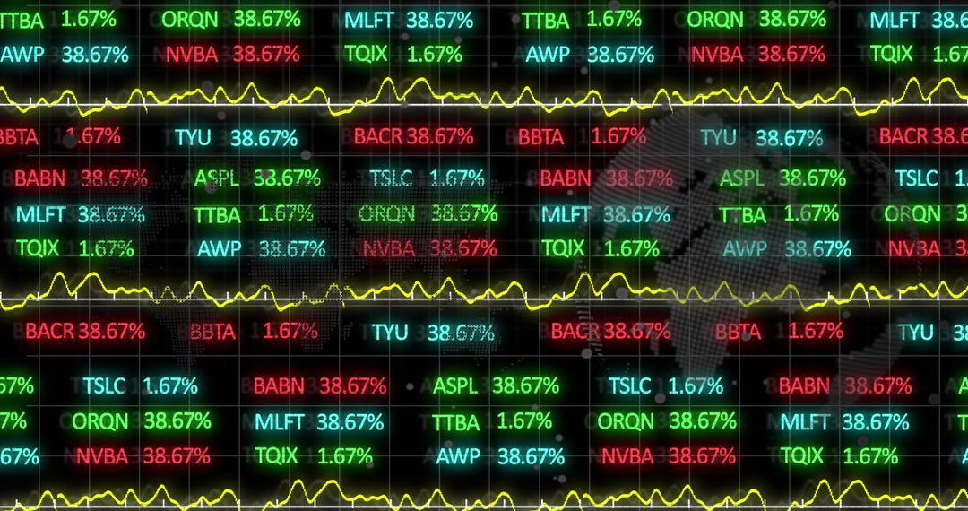 Digital Financial Data Display with Stock Market Analysis
