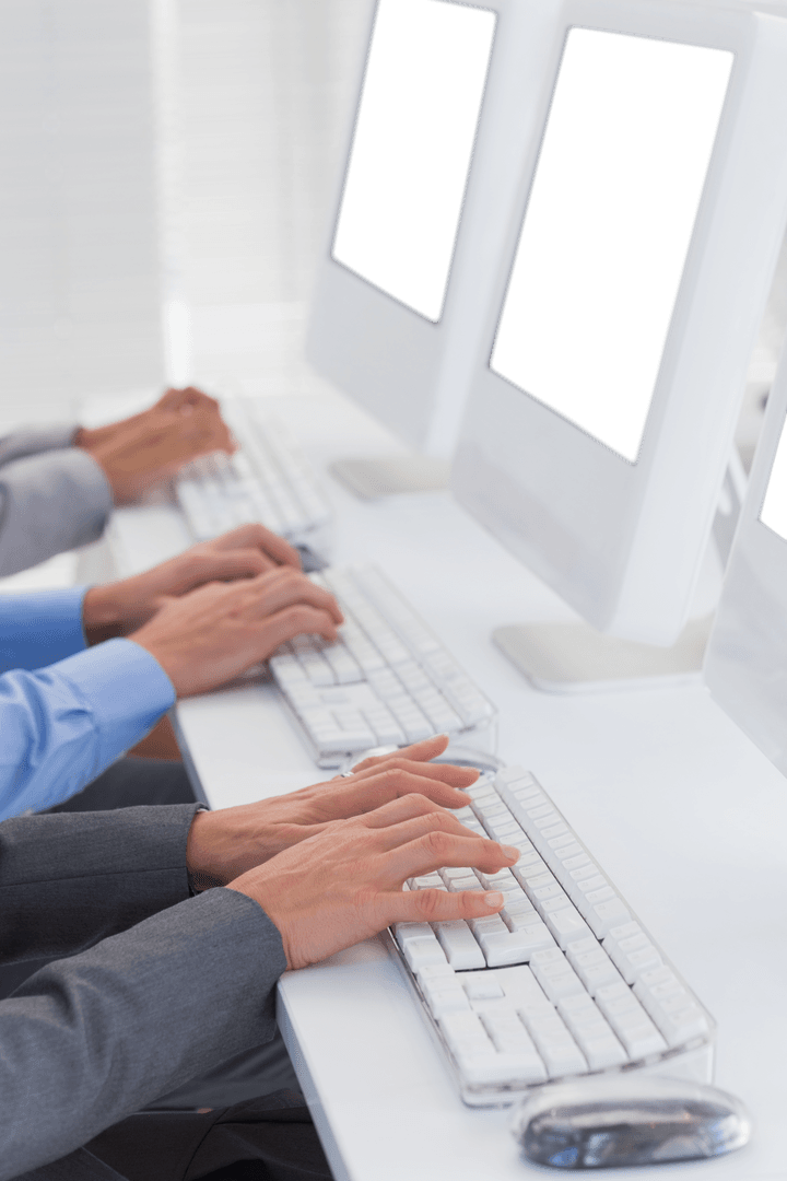 Transparent Hands on Keyboards Diverse Collaboration Concept