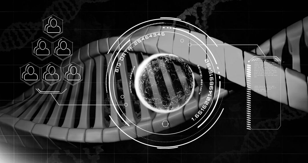 Digital Representation of DNA Strand with Data and Human Icons