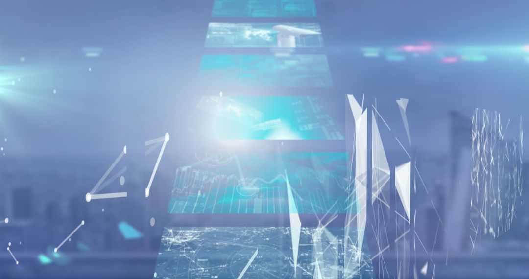 Abstract Digital Interface Over Cityscape for Global Business Concept