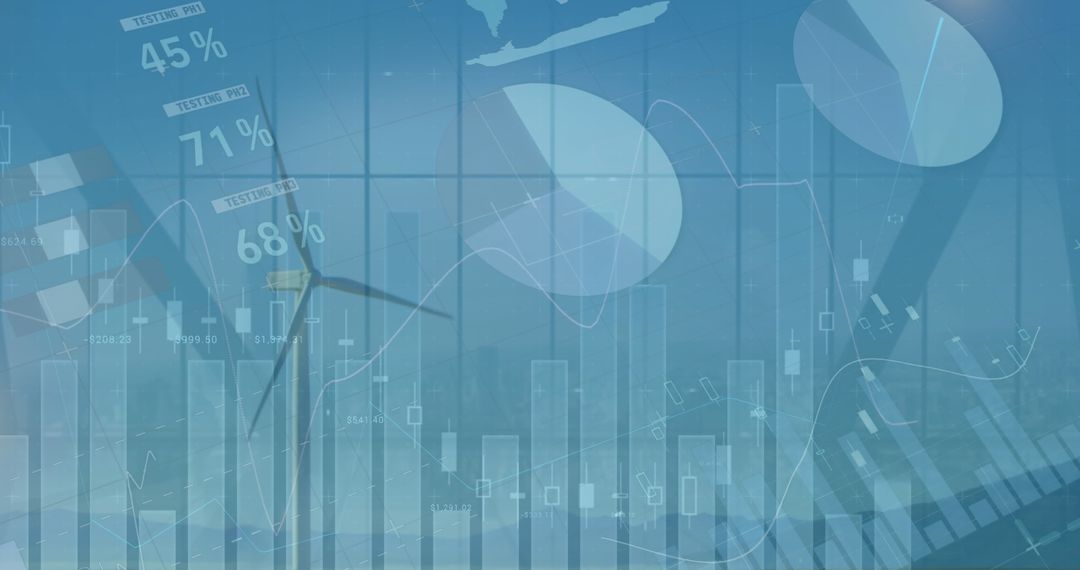 Renewable Energy Analytics with Wind Turbine and Urban Skyline