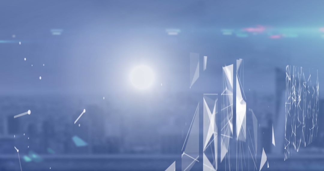 Abstract Digital Network Landscape with Blue Overlay