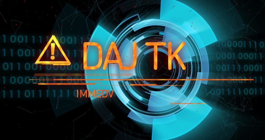 Urgent Warning on Futuristic Cyber Interface Background