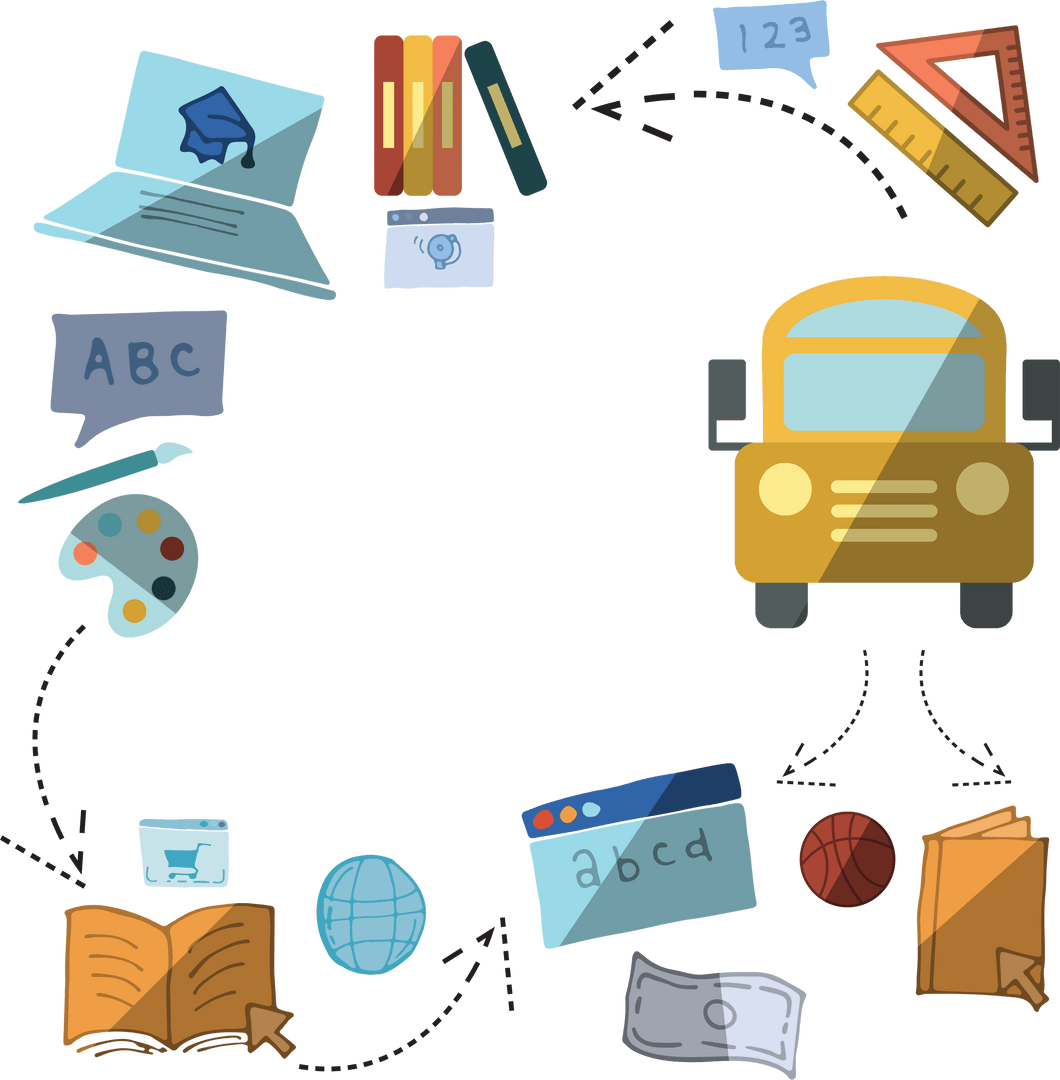 Transparent Education Icons Circle Illustration