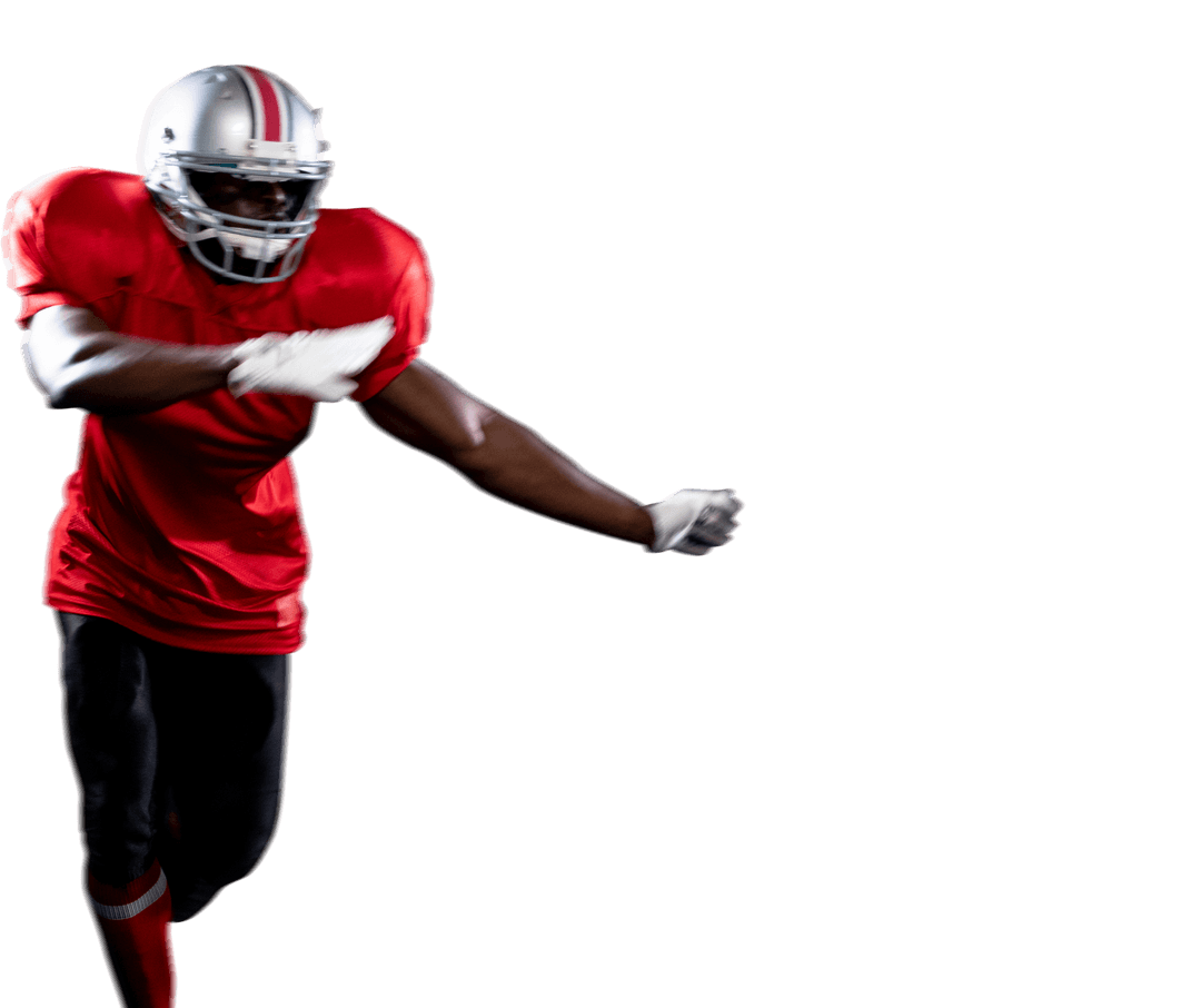 Transparent African American Football Player Running Isolated