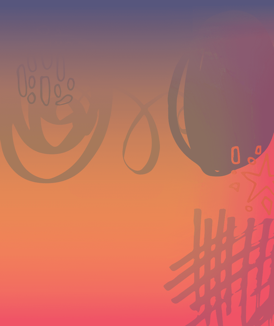 Abstract Gradient Card with Decorative Elements on Transparent Background