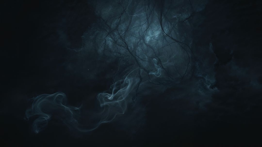 Mysterious Swirling Smoke Emanating in Dark Atmosphere