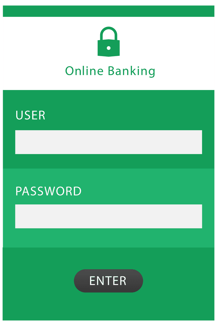 Transparent Online Banking Login Interface Illustration
