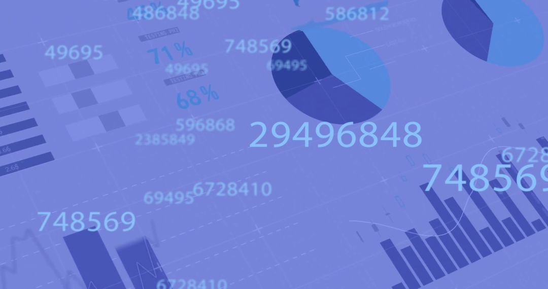 Data Processing Graphics on Blue Digital Background