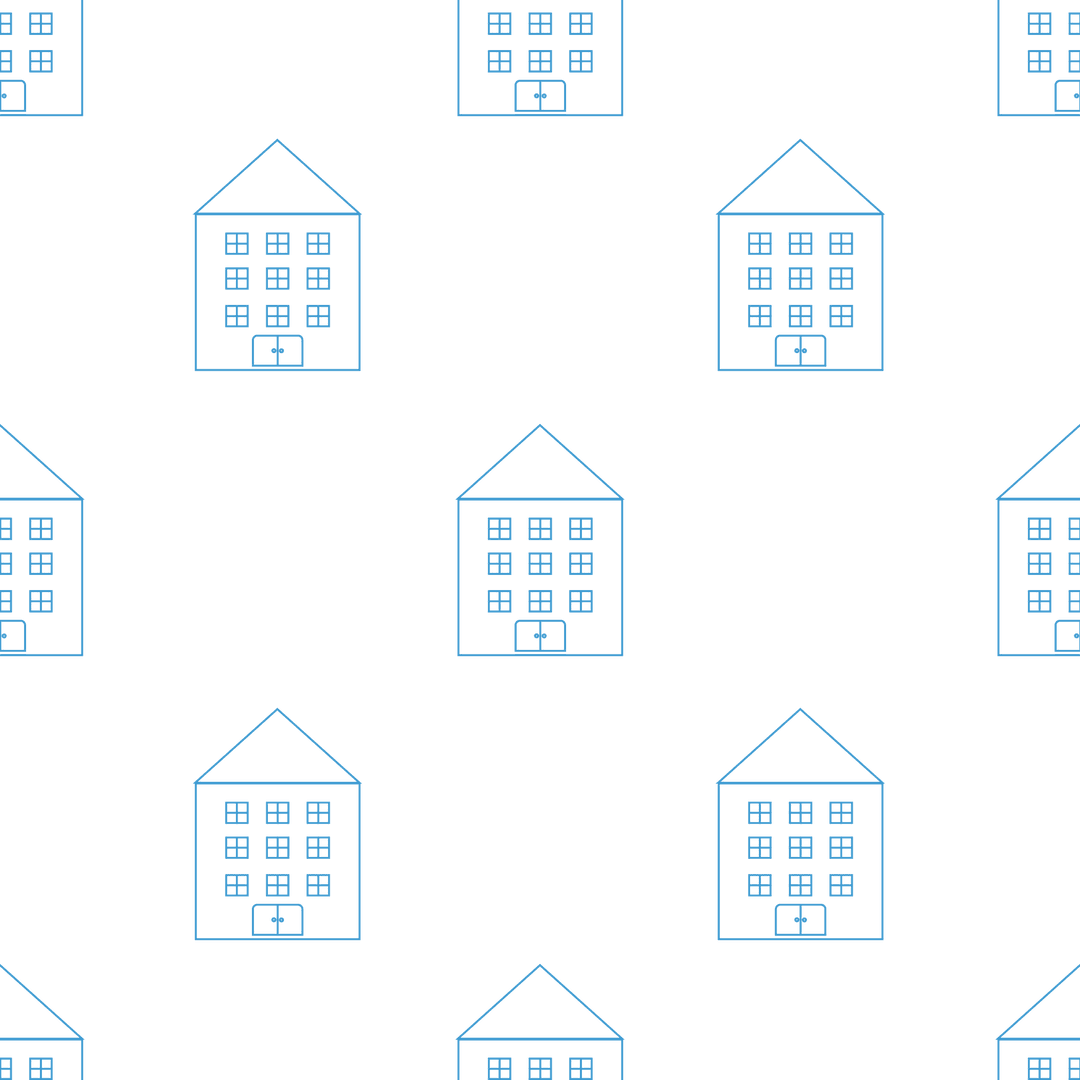 Seamless Pattern of Blue House Icon Transparent Background Vector Design
