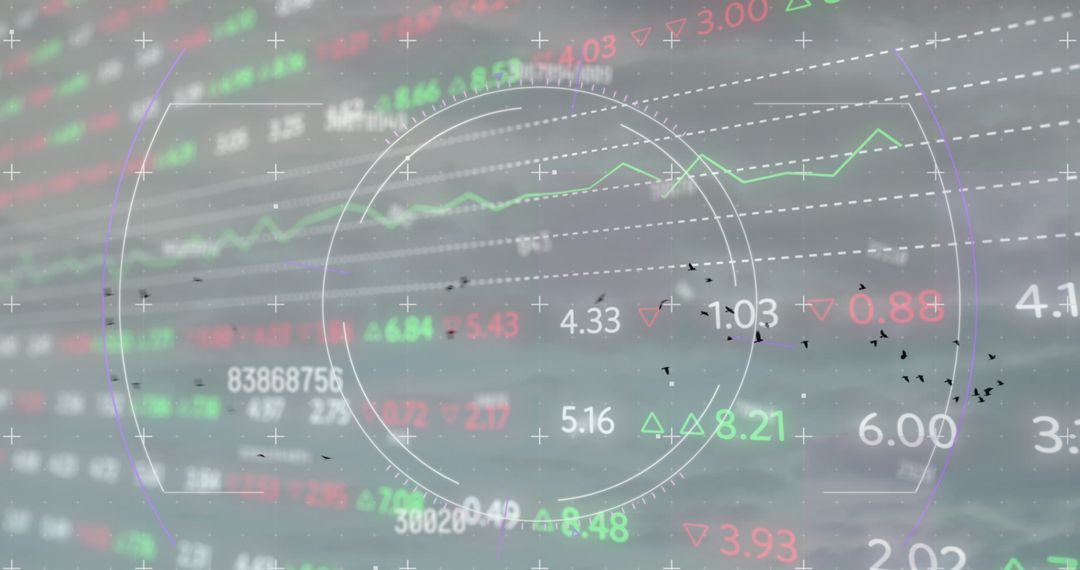 Dynamic Stock Market Data with Futuristic Interface Overlay