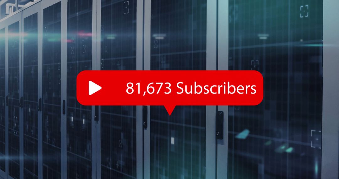 Digital Subscriber Count Amidst Data Center Server Racks