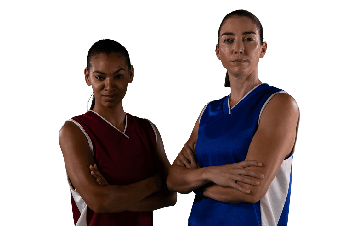 Confident Female Basketball Players on Transparent Background