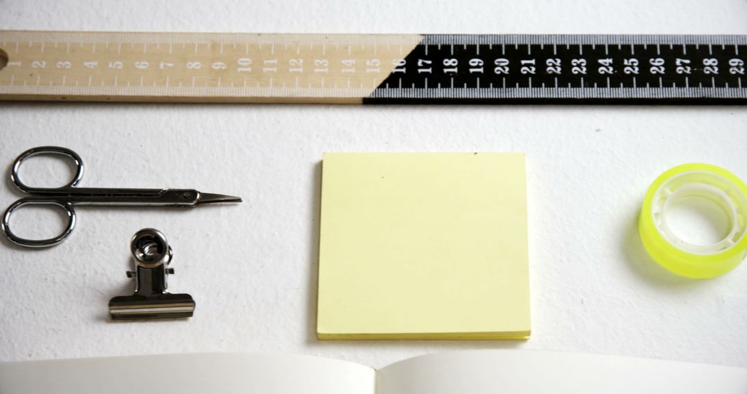 Minimalist office supplies arrangement on desktop - Free Images, Stock Photos and Pictures on Pikwizard.com