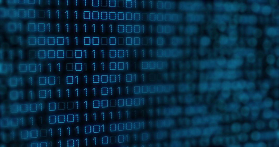 Blue Binary Code and Technology Concept Background