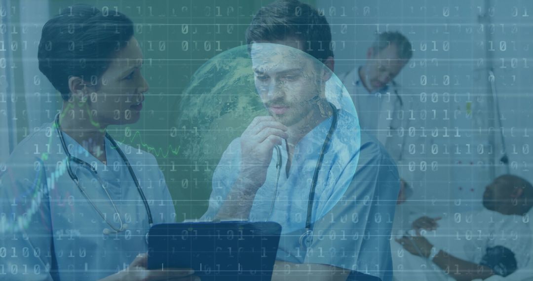 Healthcare Workers Collaborate with Digital Innovation Overlay