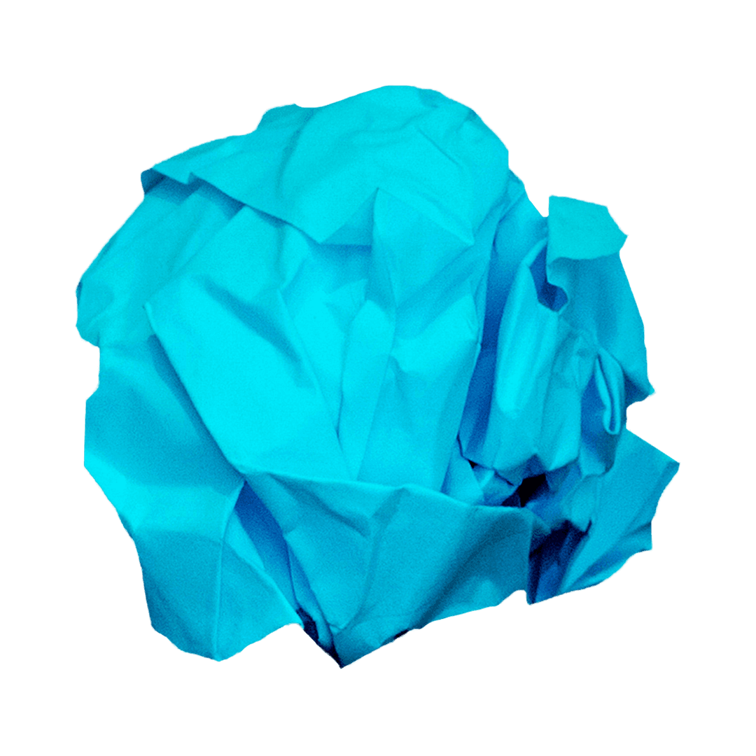 Transparent Crumpled Blue Paper Concept