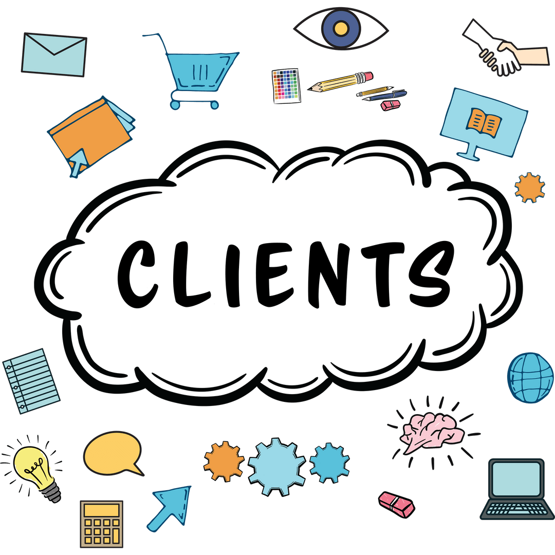 Clients Text Business Concept Transparent Background