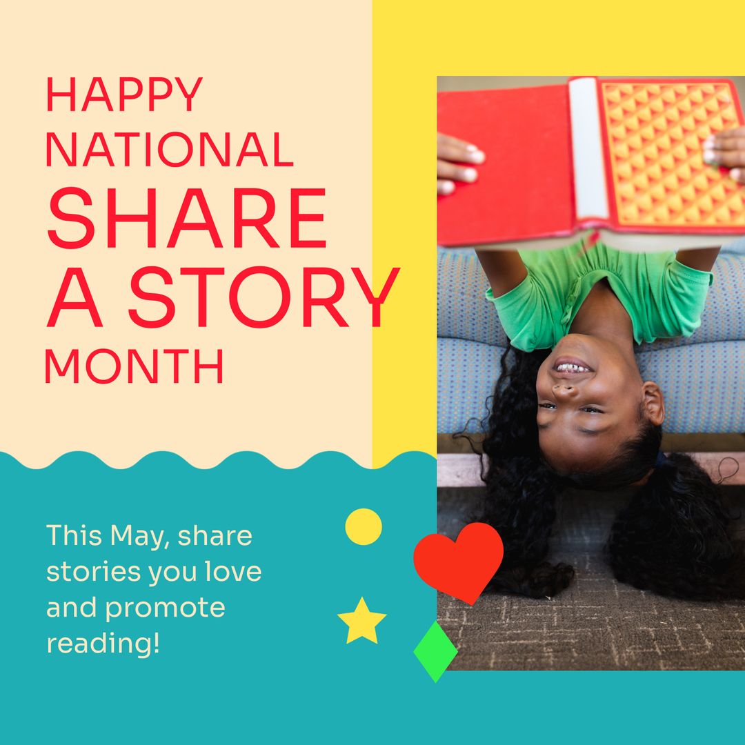Happy National Share a Story Month Illustrated Promotion