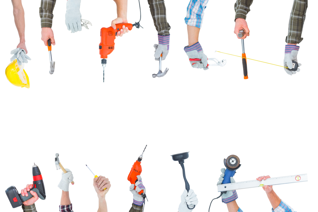 DIY Project Hands Holding Various Working Tools Transparent Background - Download Free Stock Images Pikwizard.com