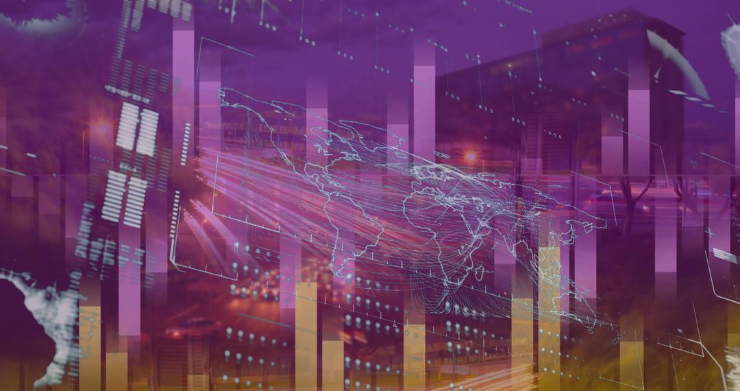 Dynamic Financial Data and Technology Symbols Overlay
