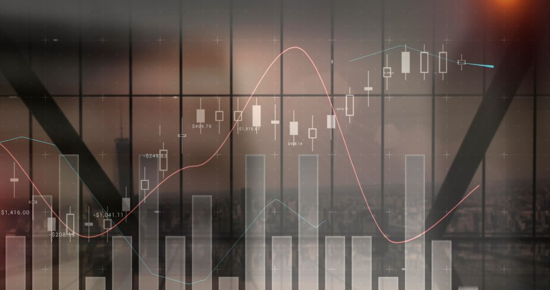 Dynamic Financial Graphs Overlapping Urban Cityscape