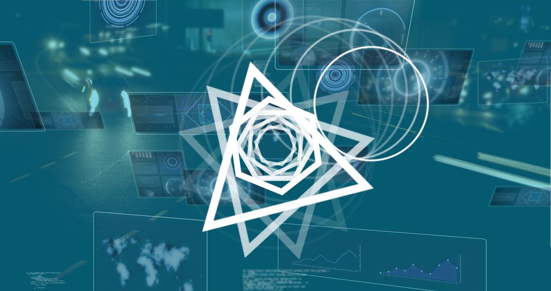 Futuristic Data Visualization and Networking Concept