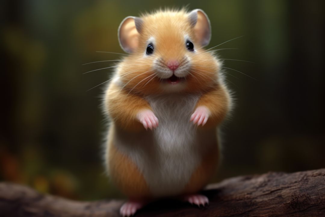 Adorable Hamster Standing on Hind Legs in Forest - Free Images, Stock Photos and Pictures on Pikwizard.com