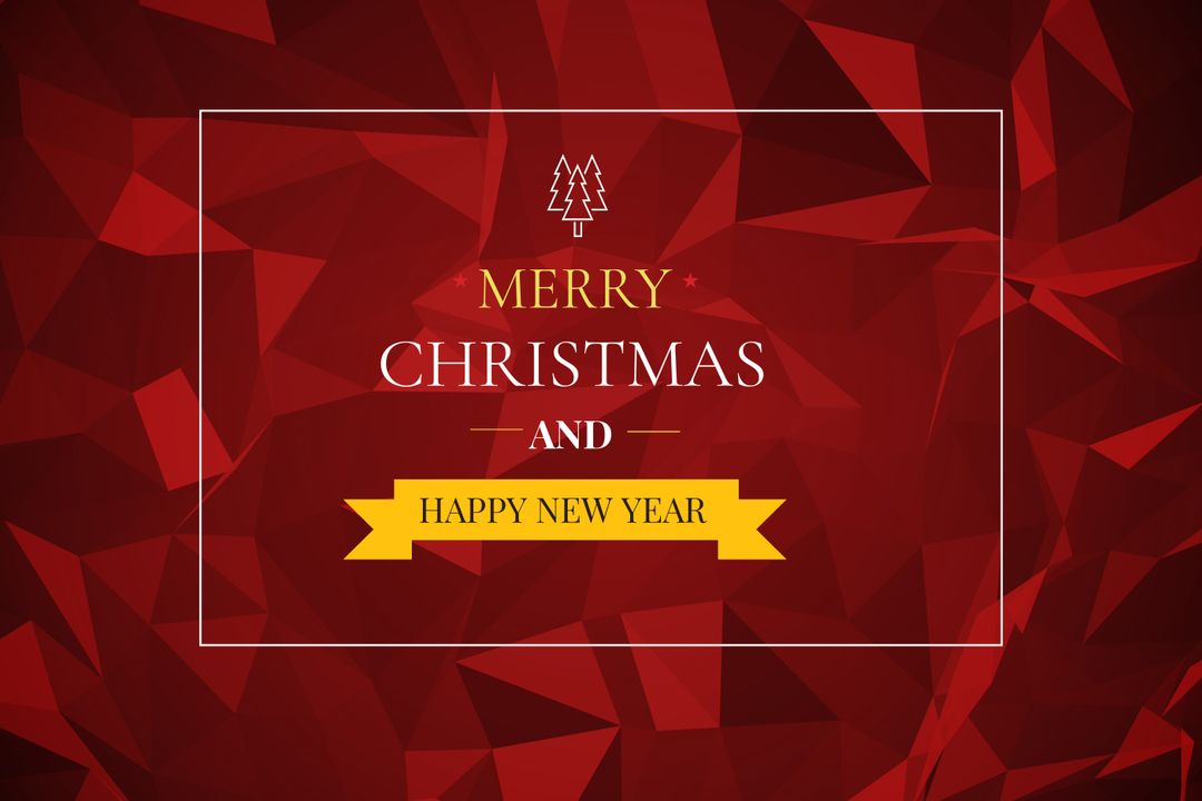 Festive Christmas and New Year Geometric Greeting Card