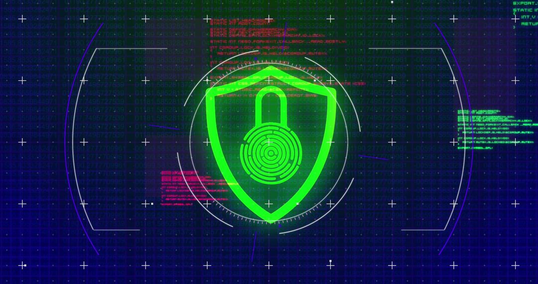 Futuristic Biometric Security Interface on Digital Grid