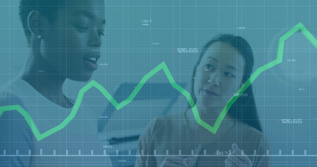Diverse Colleagues Analyzing Business Graphs for Growth Strategy