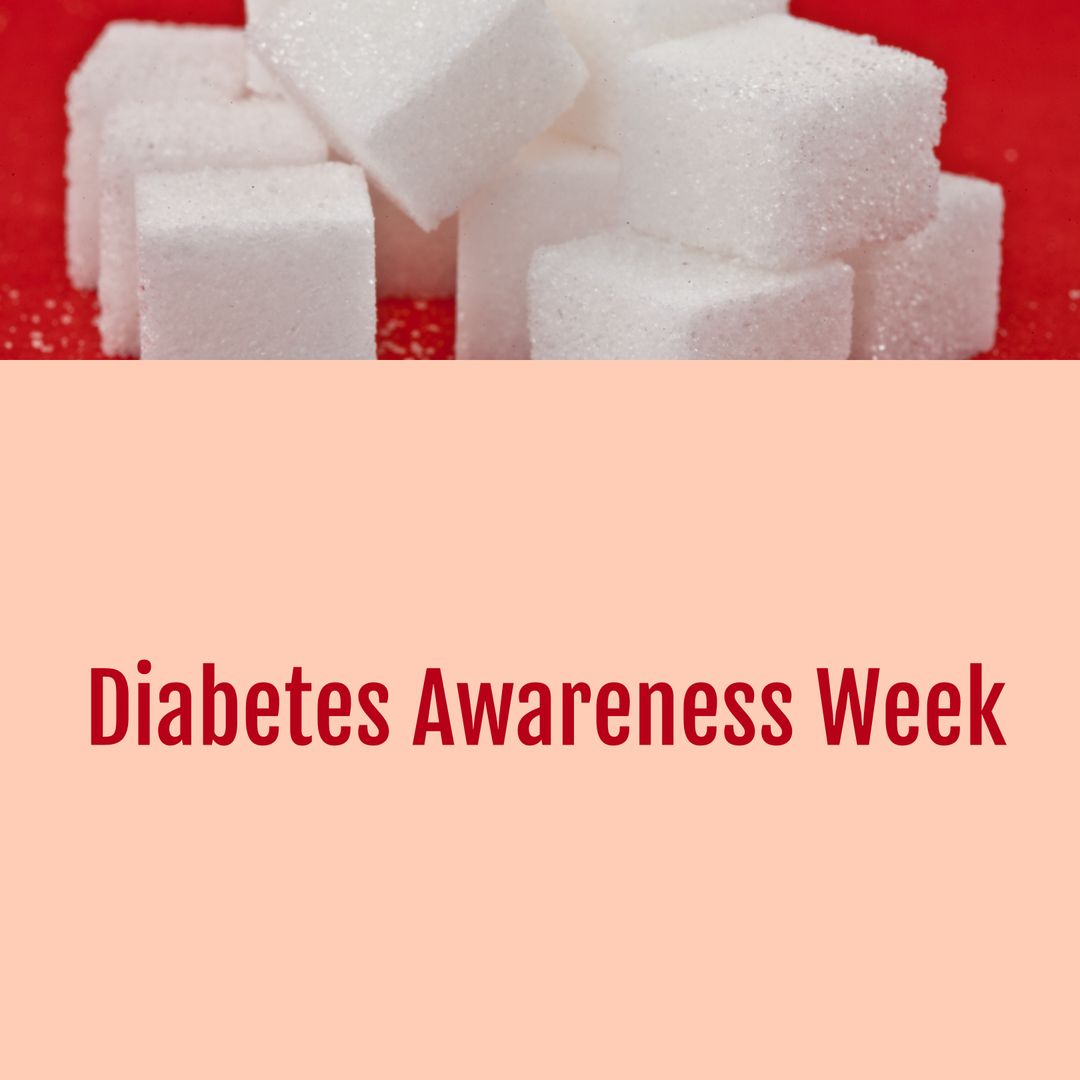 Diabetes Awareness Week Banner Featuring Sugar Cubes