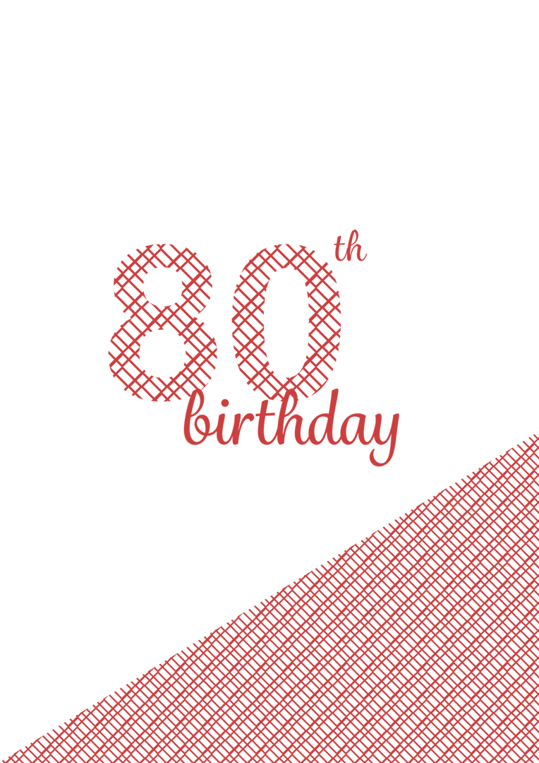 Red 80th Birthday Card Vector on Transparent Background - Download Free Stock Images Pikwizard.com