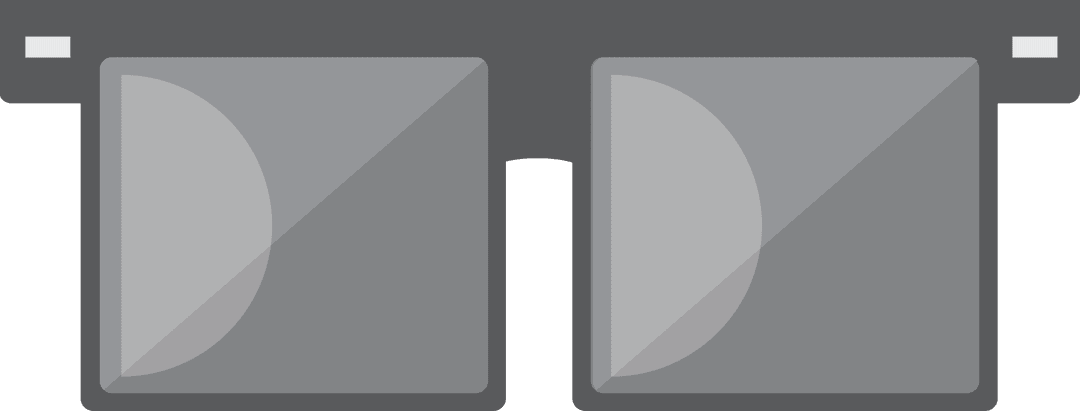 Gray Square Glasses on Transparent Background for Fashion and Eye Protection