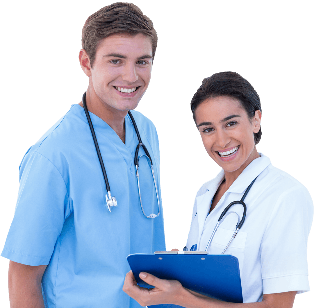 Cheerful Medical Professionals with Transparent Background