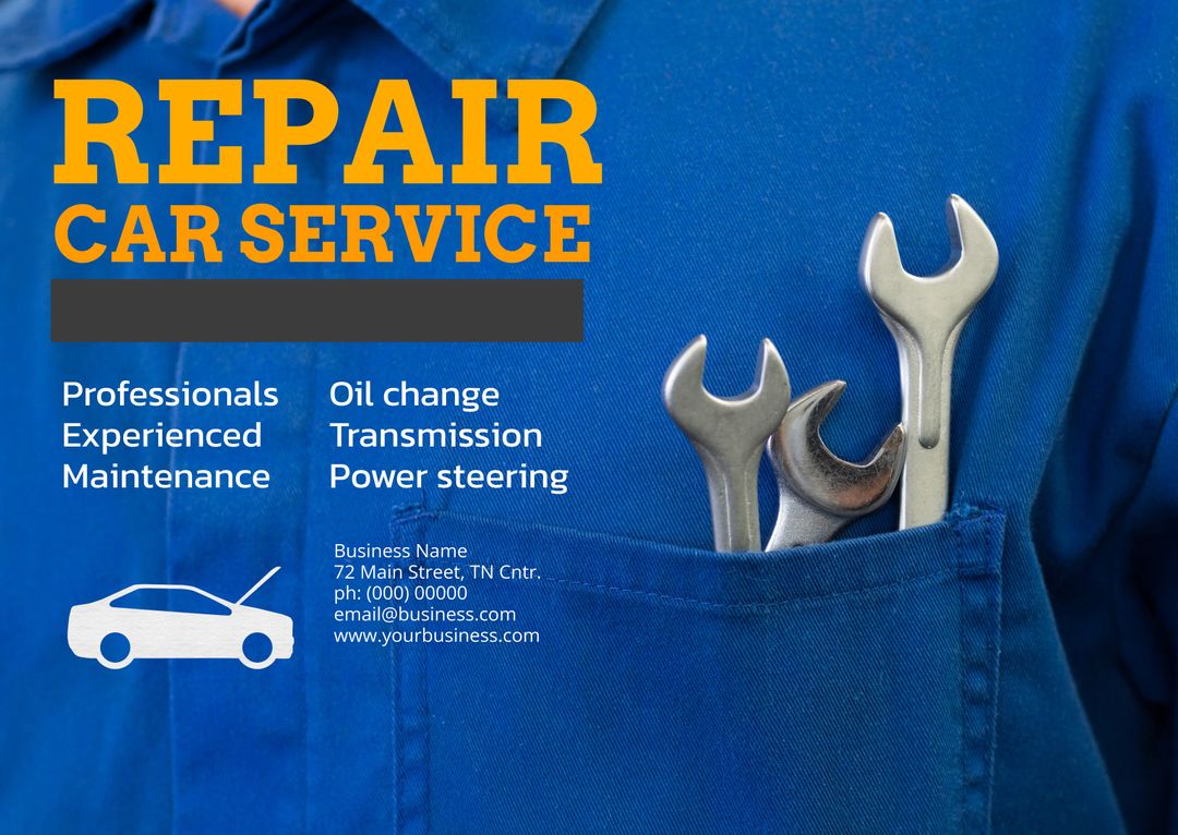 Mechanic Uniform with Tools for Car Service Promotion