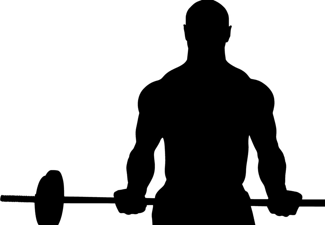Transparent Man Silhouette with Barbell Vector Fitness